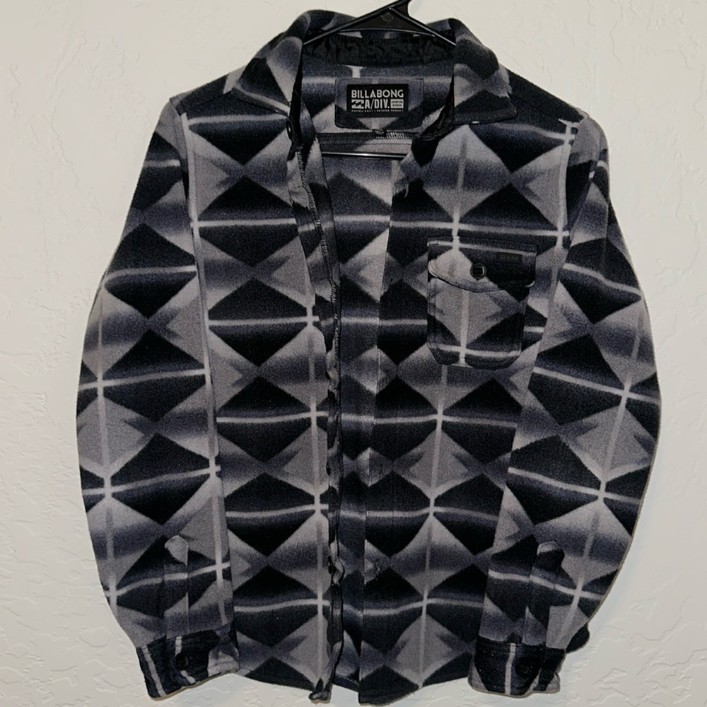 BILLABONG (M) Grey & Black Button Up Jacket